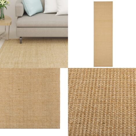 Alfombra de sisal natural 100x350 cm - Sisal natural - Alfombra interior