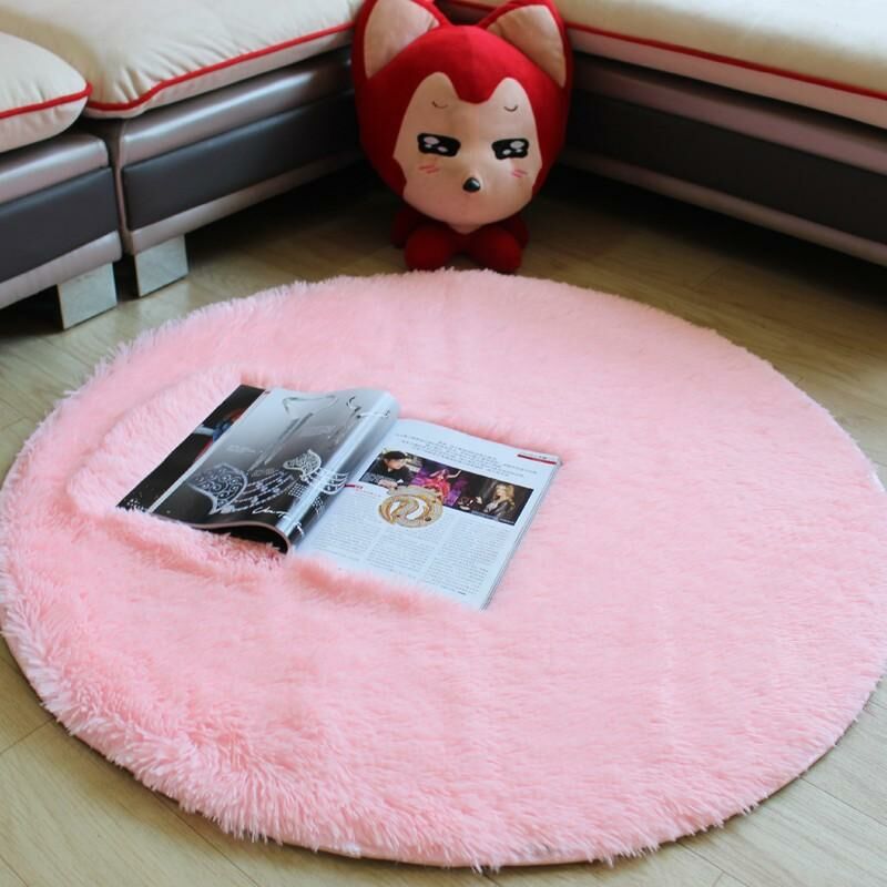 

Alfombra de Terciopelo esponjosa súper Suave para Interiores, Linda Alfombra de Dormitorio esponjosa, Adecuada para cojín de sofá de baño (Rosa