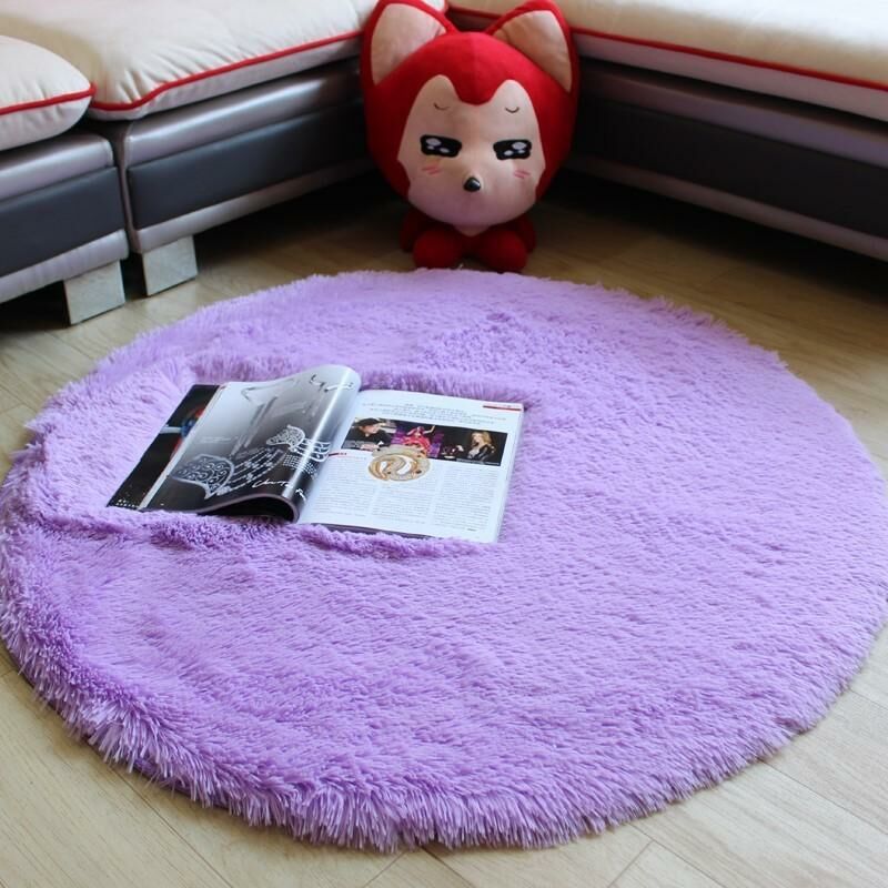 

Alfombra de Terciopelo esponjosa súper Suave para Interiores, Linda Alfombra de Dormitorio esponjosa, Adecuada para cojín de sofá de baño (Morado