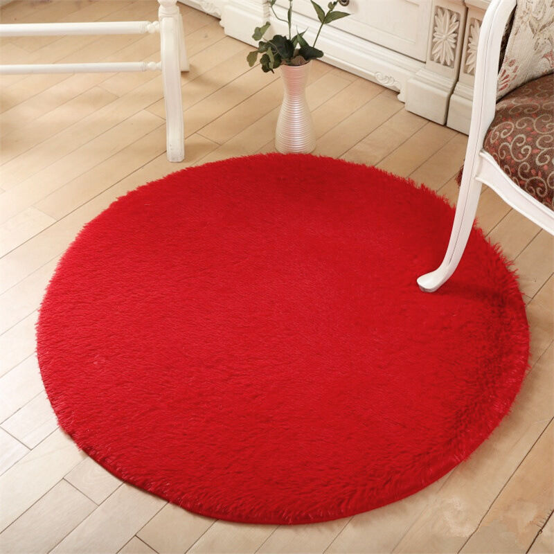 

Alfombra de Terciopelo esponjosa súper Suave para Interiores, Linda Alfombra de Dormitorio esponjosa, Adecuada para cojín de sofá de baño (Rojo