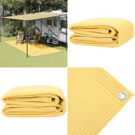 Alfombra de tienda de campaña 250x500cm beige - Alfombra para caravana - Alfombra impermeable