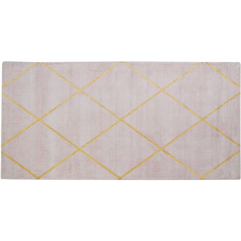 ALFOMBRA DE BAÑO DE TELA EFECTO PIEDRA 45 X 75CM ROSA 69976