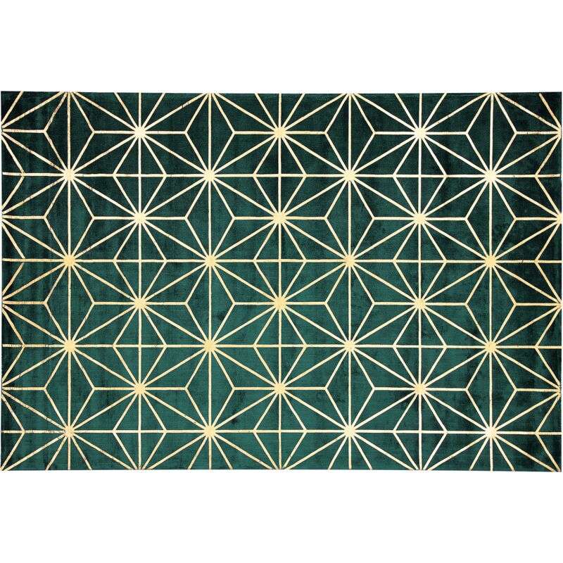 

Alfombra de viscosa verde oscuro/dorado 140 x 200 cm SIBEL