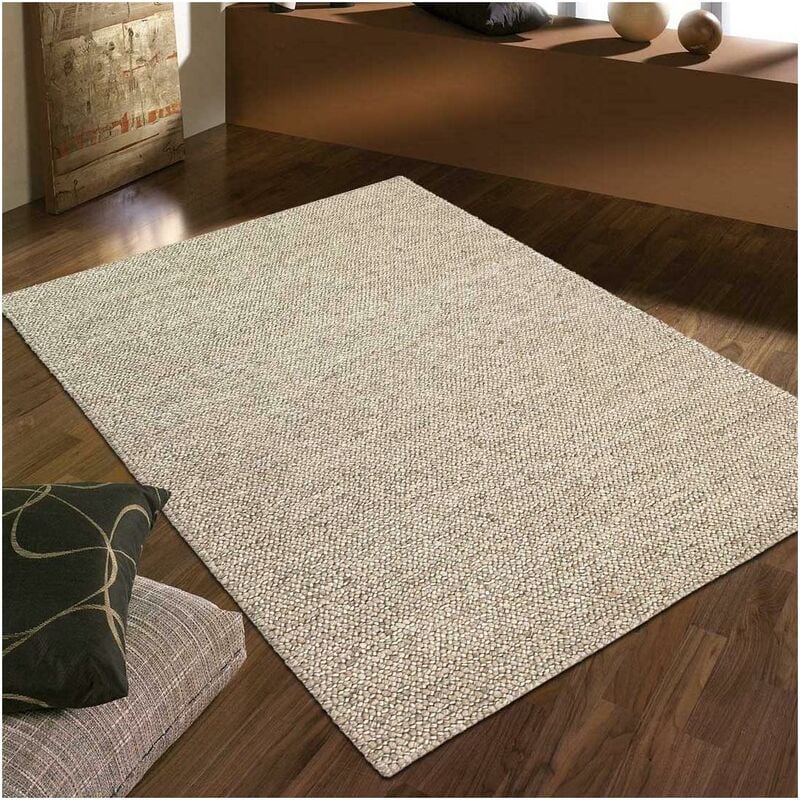 

Alfombra de Woolen Kilim Completa Mira a mano 603 1A2T Color natural de la alfombra de lana Salón o habitación en UnAmourDeTapis - Beige