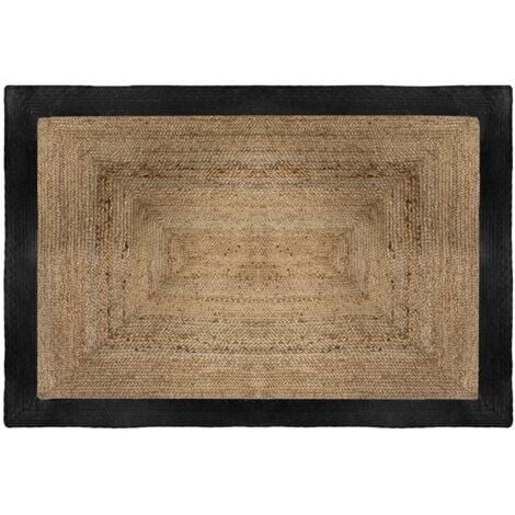 Alfombra de yute borde negro 120 x 170 cm - Atmosphera créateur d'intérieur