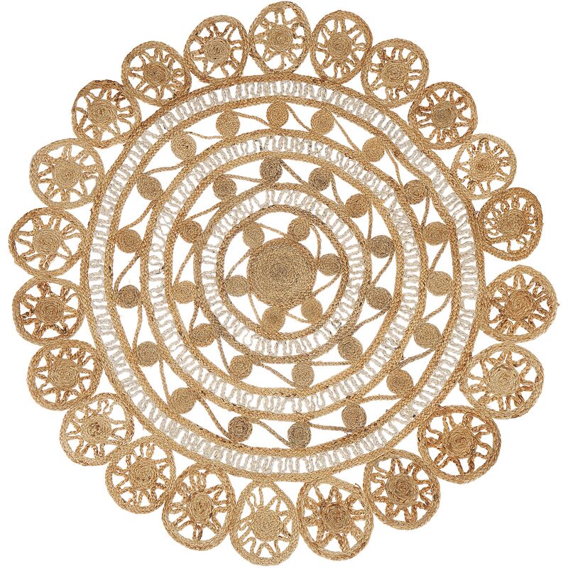 

Alfombra de yute redonda ⌀ 140 cm beige LALELI