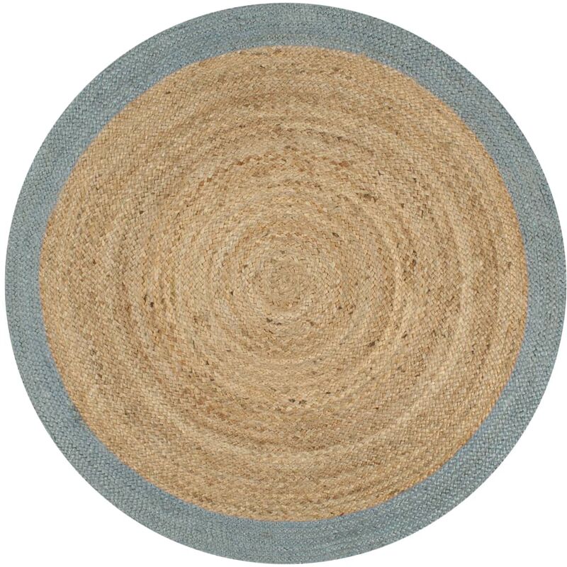 

vidaXL Alfombra de yute tejida a mano con borde verde oliva 150 cm - Verde