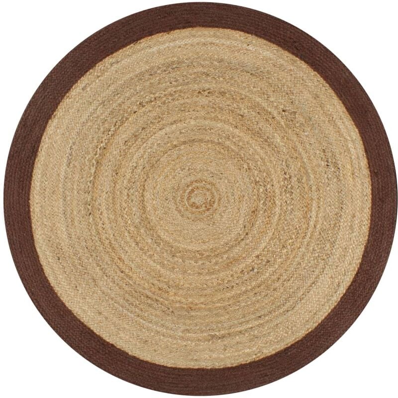 

vidaXL Alfombra de yute tejida a mano con borde marrón 150 cm - Marrón
