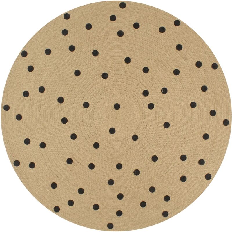 

Alfombra de yute tejida a mano con estampado de lunares 120 cm