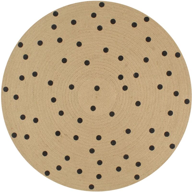 

Alfombra de yute tejida a mano con estampado de lunares 150 cm