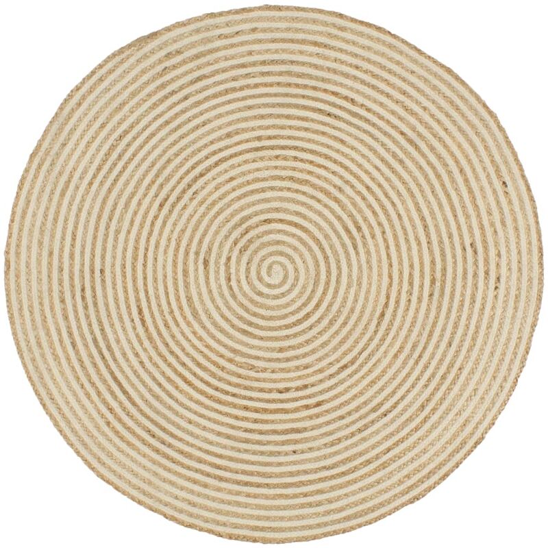 

Alfombra de yute tejida a mano diseo espiral blanco 150 cm - Blanco