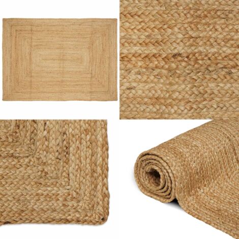 Alfombra de yute tejida a mano natural 160x230 cm - Alfombra natural - Alfombra trenzada