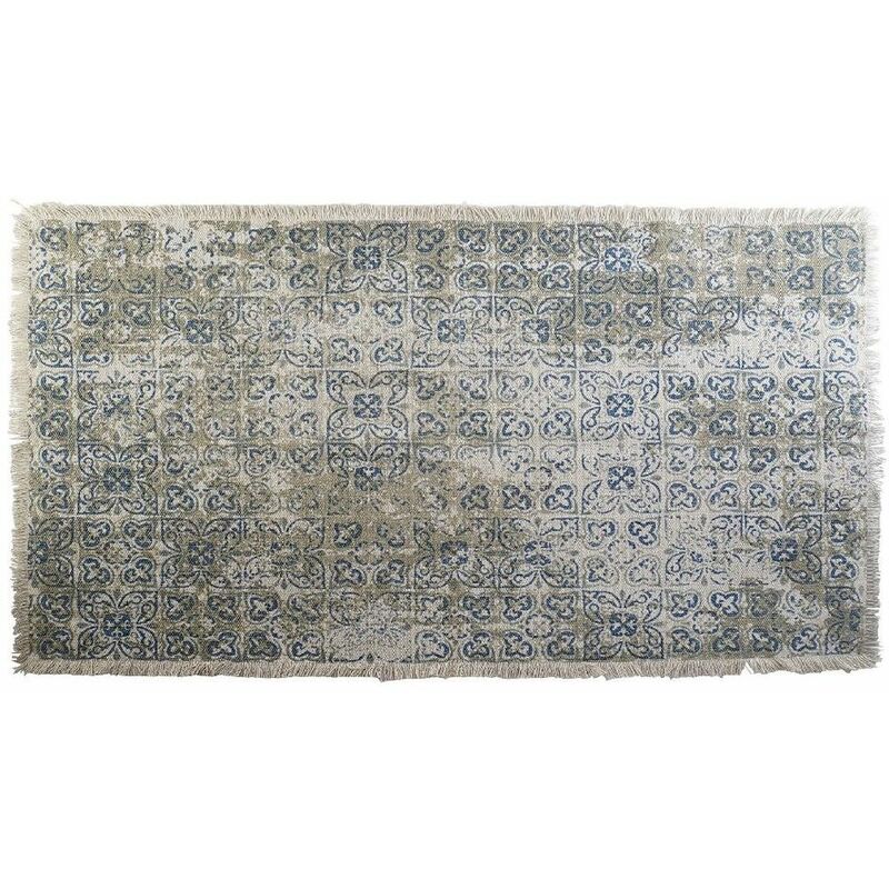 

Alfombra DKD Home Decor Azul Beige Algodón Azulejo (120 x 180 x 1 cm)