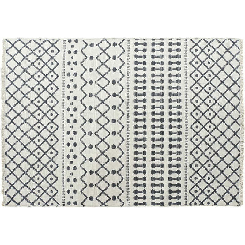 

Alfombra DKD Home Decor Blanco Poliéster Algodón Gris oscuro (200 x 290 x 1 cm)