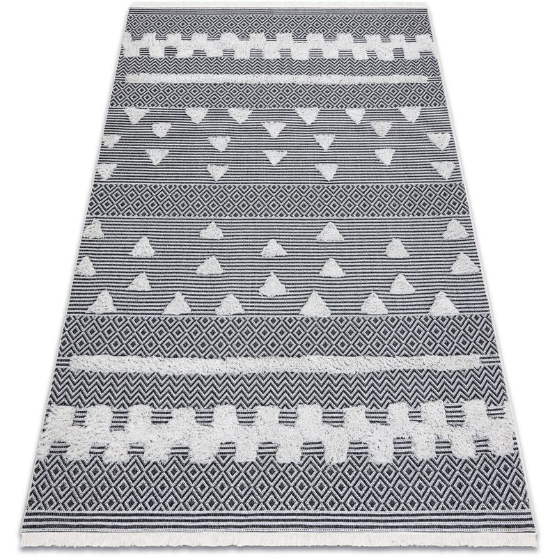 

Rugsx - Alfombra ECO sisal BOHO MOROC Geométrico 22321 franjas - dos niveles de vellón crema / gris, alfombra reciclada Tonos de beige 117x170 cm