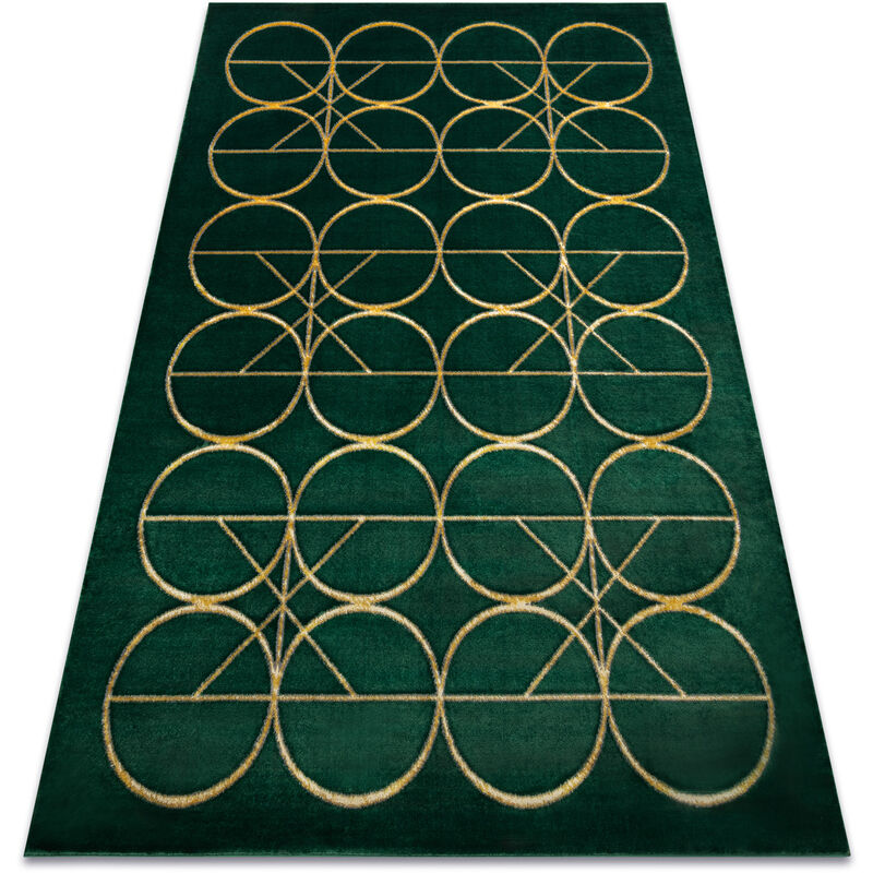 

Rugsx - Alfombra EMERALD exclusivo 1010 glamour, elegante circulos botella verde / oro Tonos de verde 140x190 cm