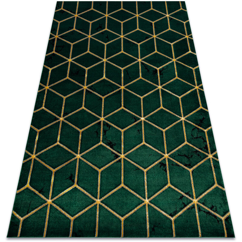 

Rugsx - Alfombra EMERALD exclusivo 1014 glamour, elegante cubo botella verde / oro Tonos de verde 160x220 cm