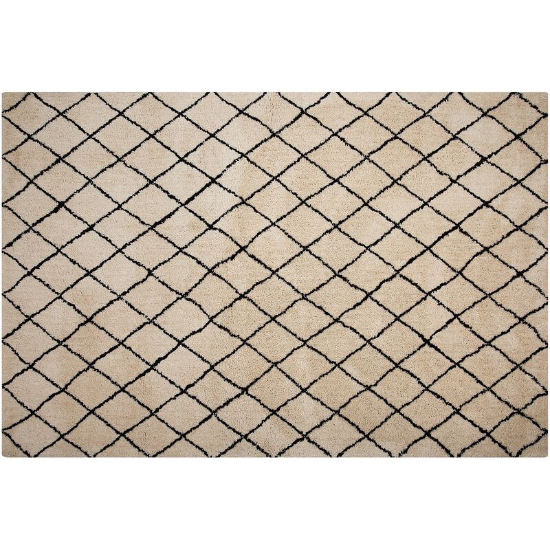 

Alfombra de poliéster beige/negro 160 x 230 cm MIDYAT