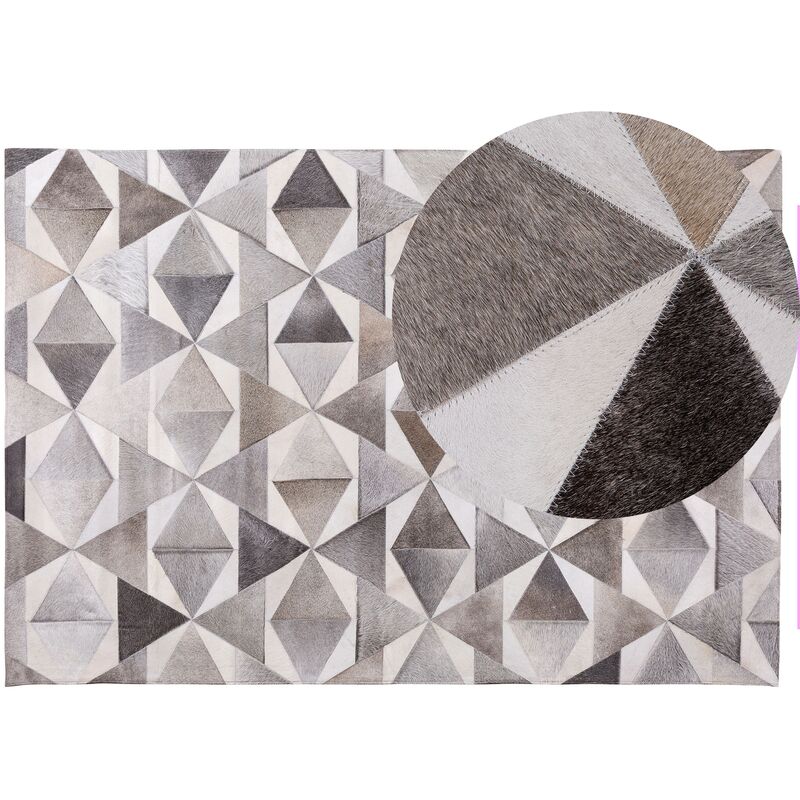 

Beliani - Alfombra en piel gris 140x200 cm ALAKA