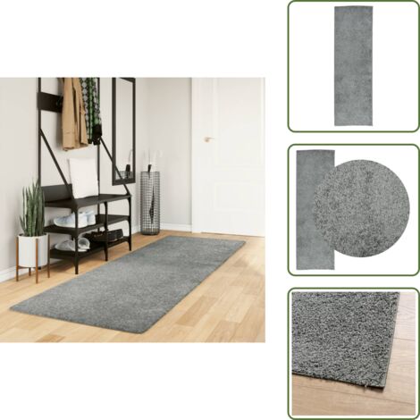 Alfombra esponjosa - vidaXL Alfombra peluda de pelo largo moderna PAMPLONA verde 80x250 cm - Alfombra para salas