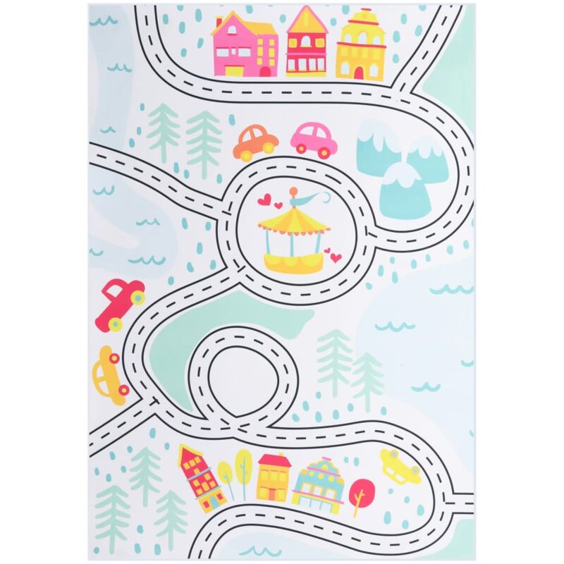 

vidaXL Alfombra estampada tela multicolor 140x200 cm - Multicolor