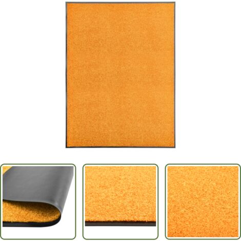 Alfombra exterior -  Felpudo lavable naranja 90x120 cm