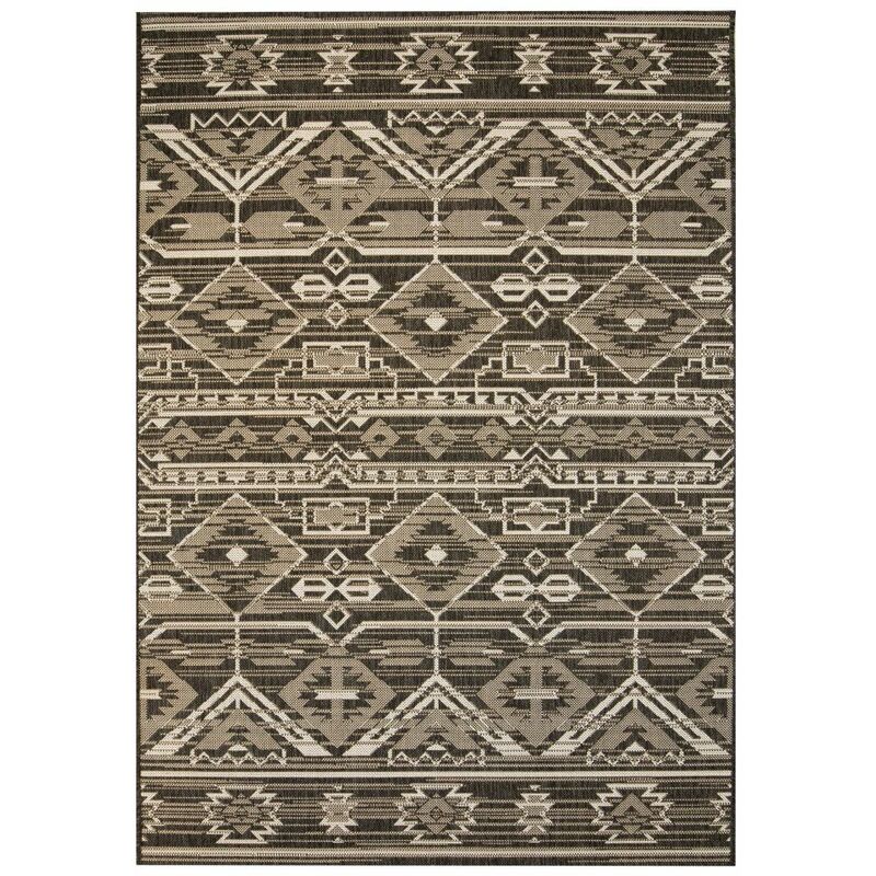 

Alfombra exterior/interior 140x200 apariencia sisal geométrico