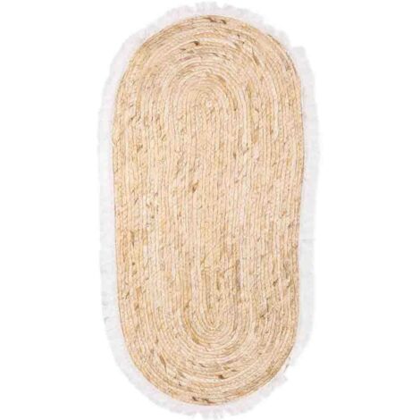 Alfombra fibra natural tejido artesanal marrón 100x50x1
