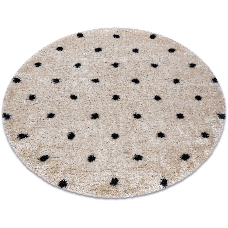 

Rugsx - Alfombra FLUFFY 2370 circulo, shaggy puntos - crema / antracita Tonos de beige circulo 120 cm