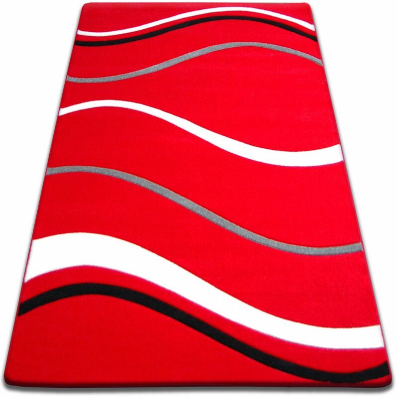 

Alfombra FOCUS - 8732 rojo Olas Líneas Rayas Tonos de rojo 240x330 cm