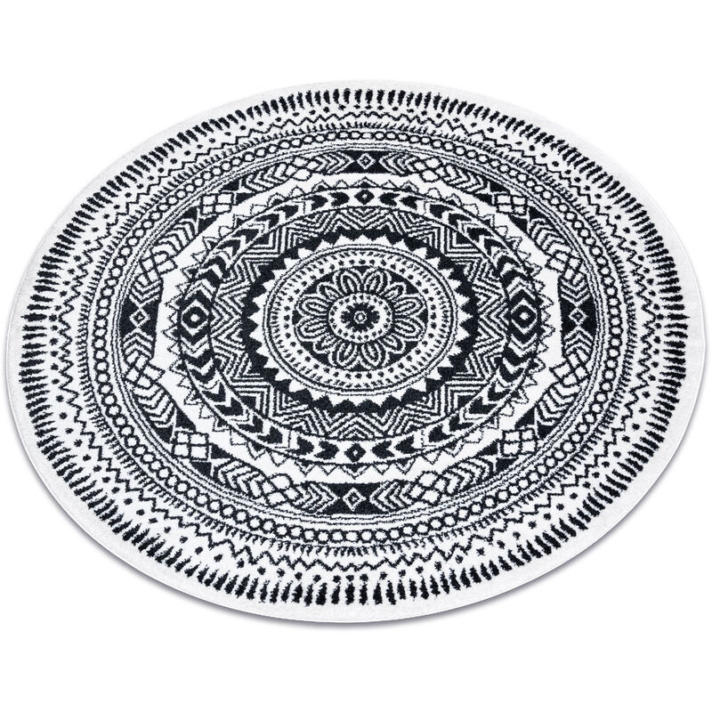 

Rugsx - Alfombra FUN Napkin servilleta circulo - crema Negro circulo 100 cm