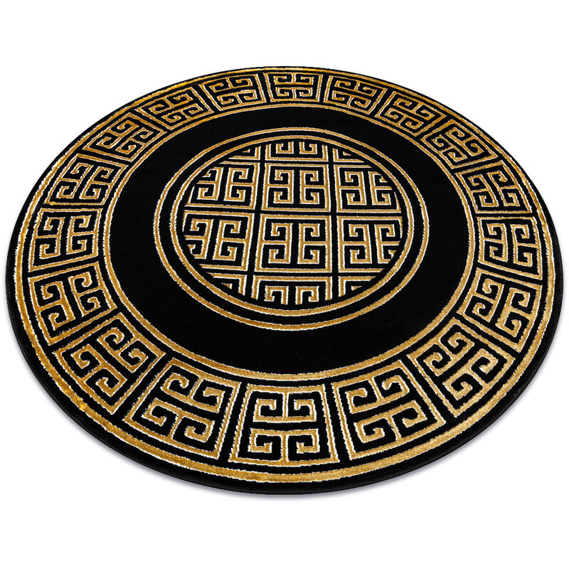 

Rugsx - Alfombra GLOSS círculo moderno 6776 86 elegante, marco, griego negro / oro Negro circulo 200 cm