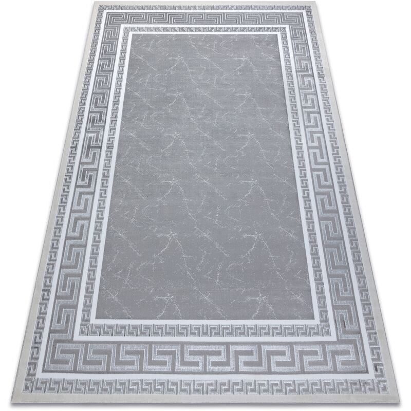 

Alfombra GLOSS moderno 2813 27 elegante, marco, griego gris Tonos de gris y plata 80x150 cm