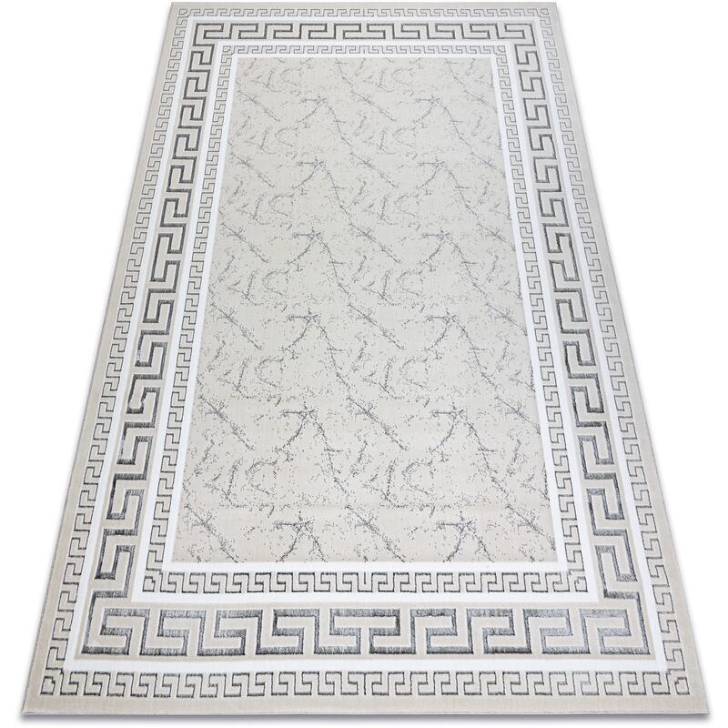 

Alfombra GLOSS moderno 2813 57 elegante, marco, griego marfil / gris Tonos de beige 160x220 cm