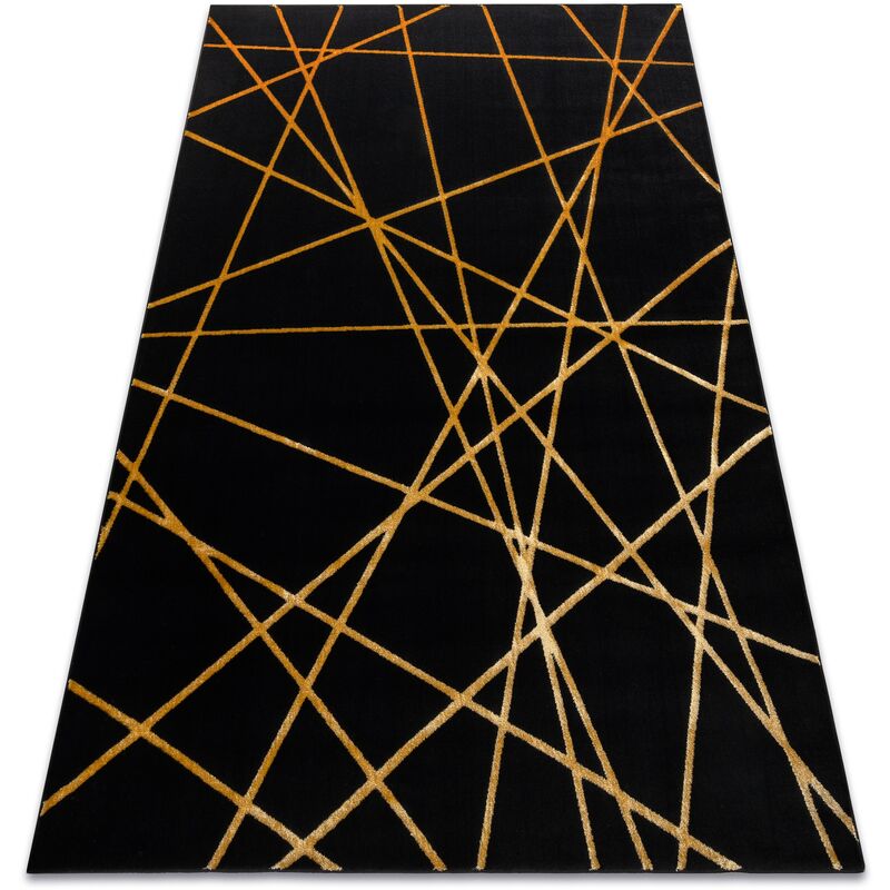 

Rugsx - Alfombra GLOSS moderno 406C 86 elegante, glamour, art deco, геометричен negro / oro Negro 280x370 cm