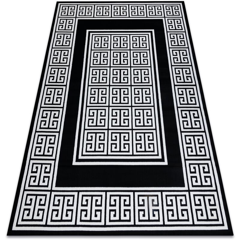 

Rugsx - Alfombra GLOSS moderno 6776 85 elegante, marco, griego negro / marfil Negro 280x370 cm