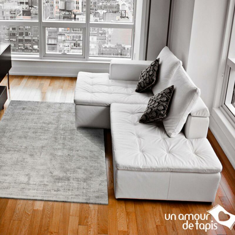 

Alfombra moderna refleja 5 1a2t azul viscosa - Gris
