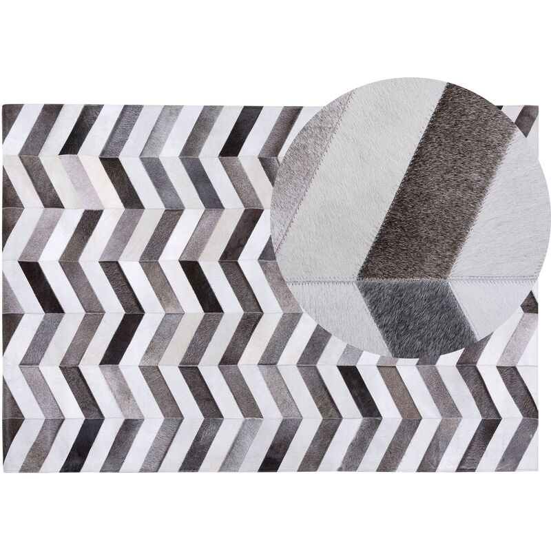 

Alfombra gris 140x200 cm piel AKSAZ