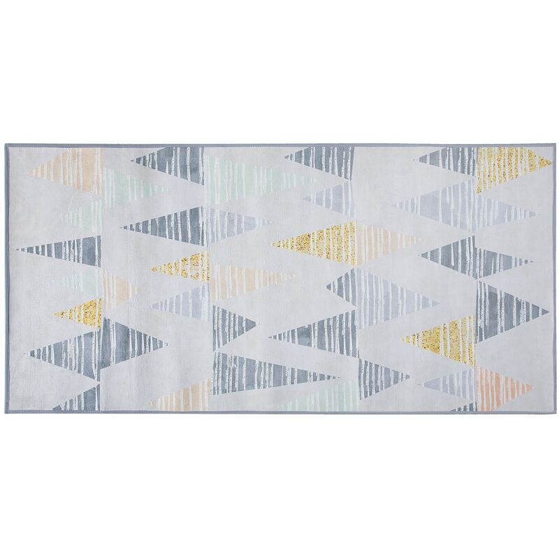 

Alfombra de poliéster gris claro/azul claro 80 x 150 cm YAYLA