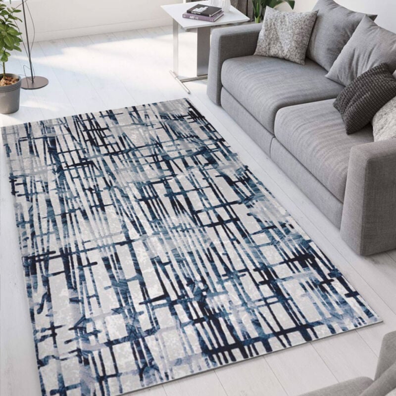 

Alfombra gris azul de pelo corto de diseño moderno y contemporáneo Double CEL001 | Talla: 133 x 190