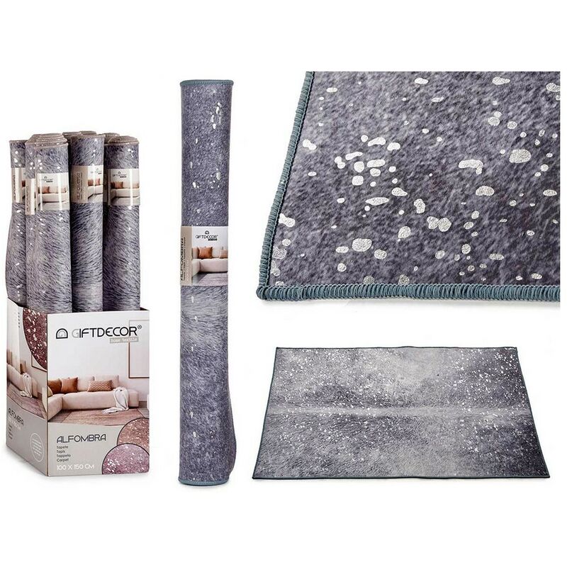 

Alfombra Gris Blanco Poliéster (100 x 150 cm)
