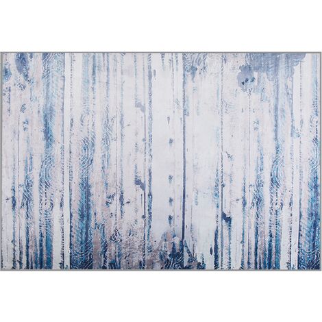 Alfombra gris y beige de poliéster 140 x 200 cm pelo corto patrón abstracto moderno Dallica