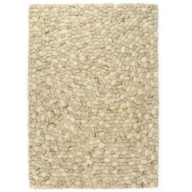 

vidaXL Alfombra guijarros lana beige/gris/marrón/chocolate 120x170cm - Beige
