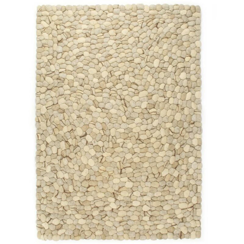 

vidaXL Alfombra guijarros lana beige/gris/marrón/chocolate 140x200cm - Beige