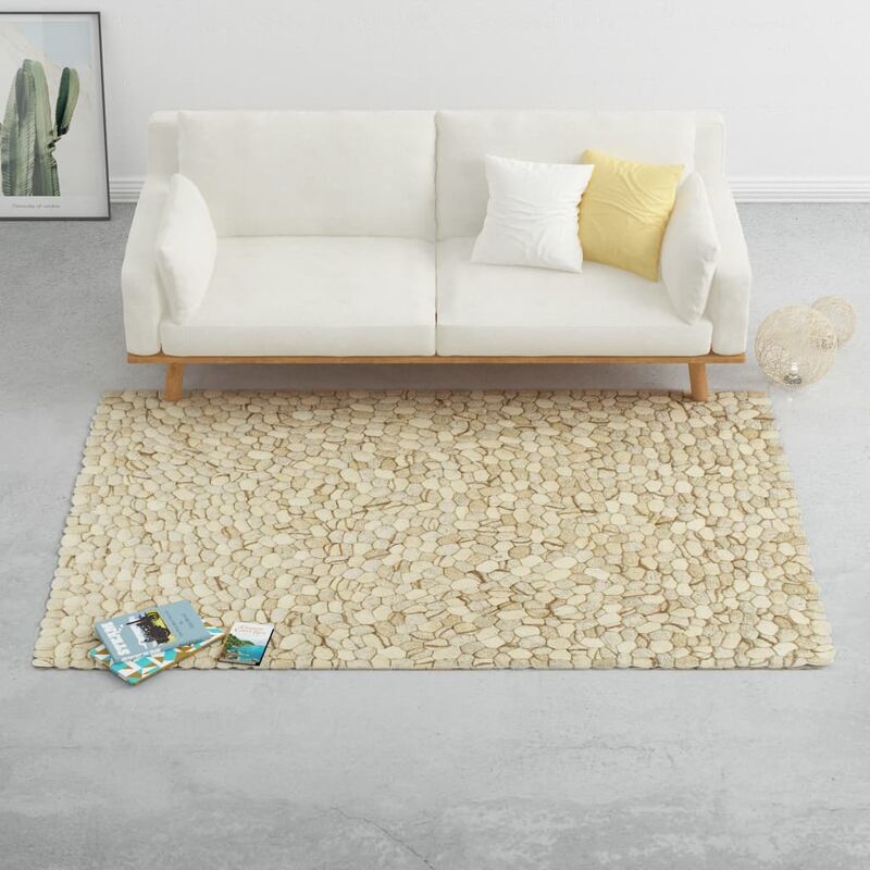 

Happyshopping - Alfombra guijarros lana beige/gris/marron/chocolate 160x230cm