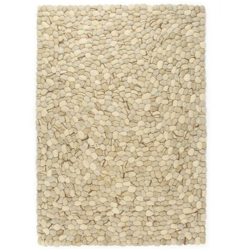

vidaXL Alfombra guijarros lana beige/gris/marrón/chocolate 160x230cm - Beige