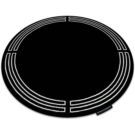 Alfombra HAMPTON Chick círculo cuadro negro black circulo 120 cm