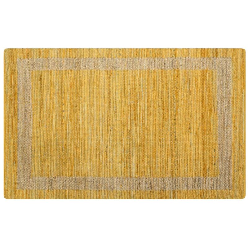 

Alfombra hecha a mano de yute amarilla 80x160 cm