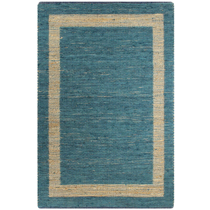 

Alfombra hecha a mano de yute azul 80x160 cm