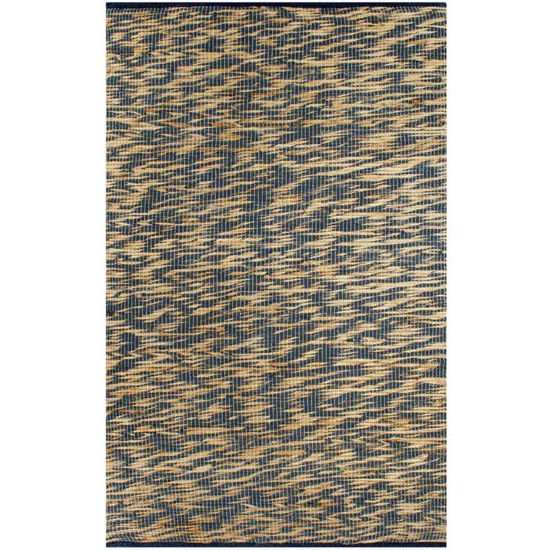 

Alfombra hecha a mano de yute azul y natural 80x160 cm